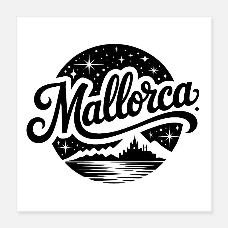 Majorque - Souvenir Design Poster 40 x 40 cm