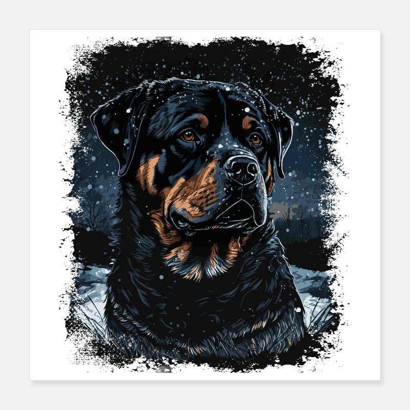Rottweiler Dog Poster 16" x 16" (40x40 cm)