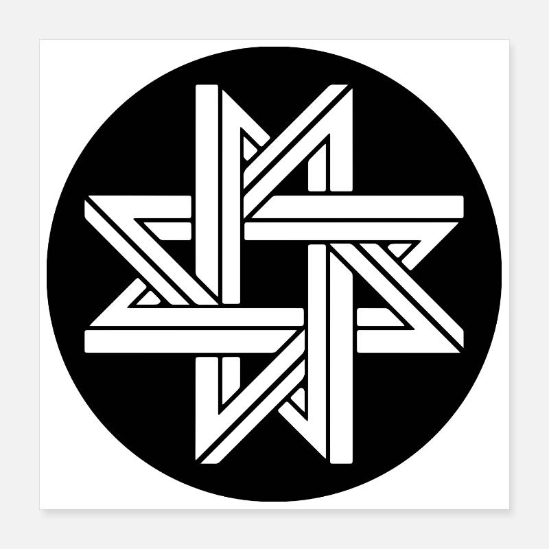 Étoile de géométrie impossible Poster 40 x 40 cm