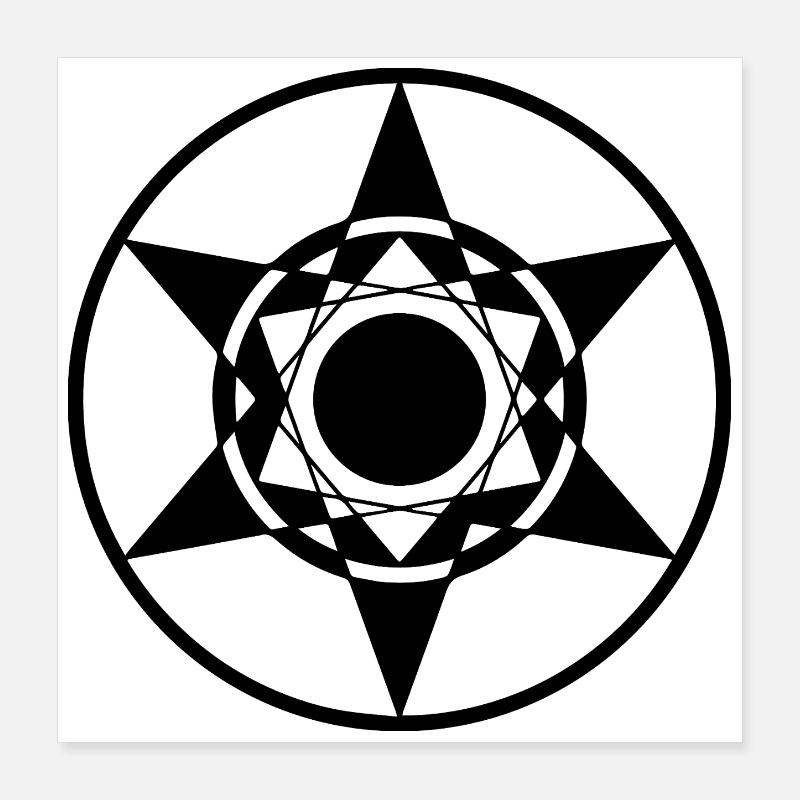Heptagram Star Crop Circle Design Poster 16" x 16" (40x40 cm)