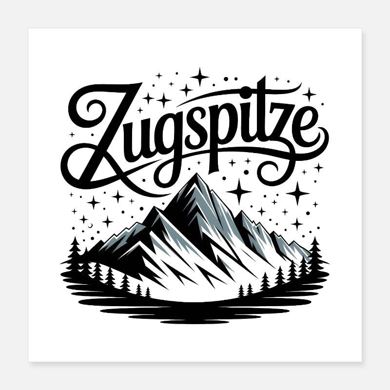 Zugspitze - Conception de souvenirs Poster 40 x 40 cm