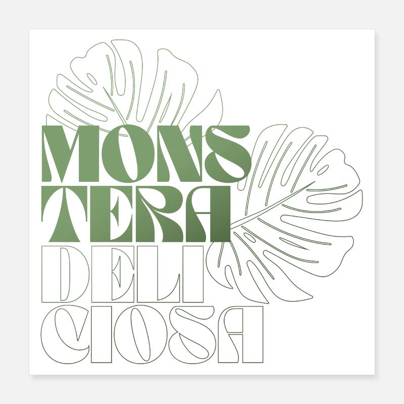 Feuille de Monstera Conception botanique Poster 40 x 40 cm