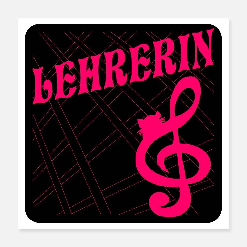 PROFESSEUR DE MUSIQUE CHATS Poster 40 x 40 cm