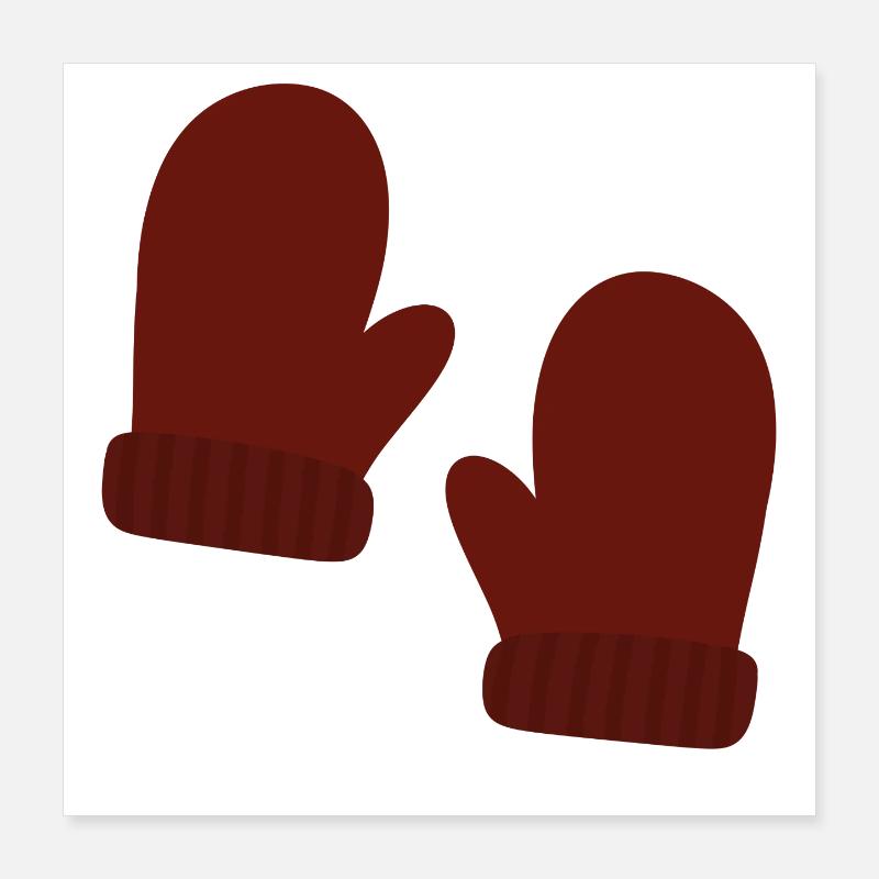 Gemütliche Winterhandschuhe Illustration Poster 40x40 cm