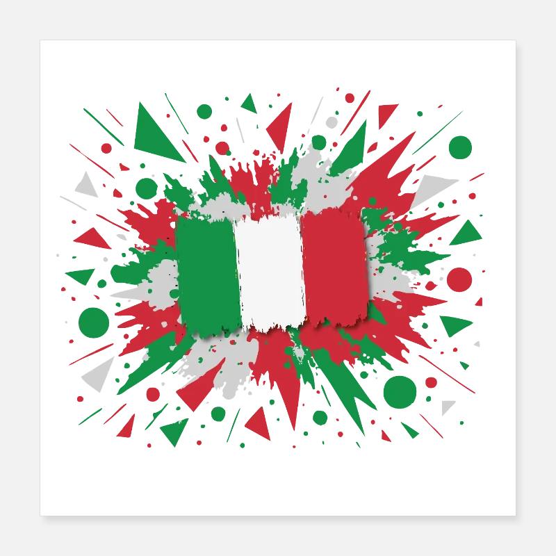 Italienische Flagge Kunstdruck Poster 40x40 cm
