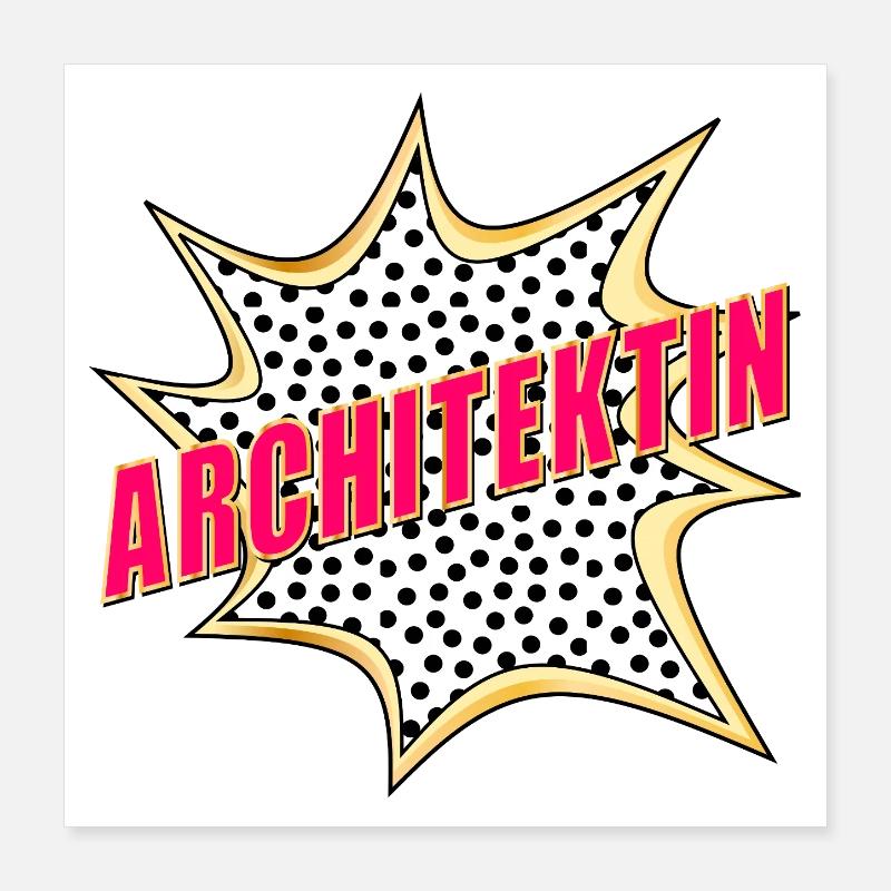 CONSTRUCTION MANAGEMENT ARCHITECT POP-ART Poster 16" x 16" (40x40 cm)