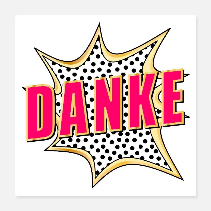 DANKESCHÖN DANKE POP-ART Poster 40x40 cm