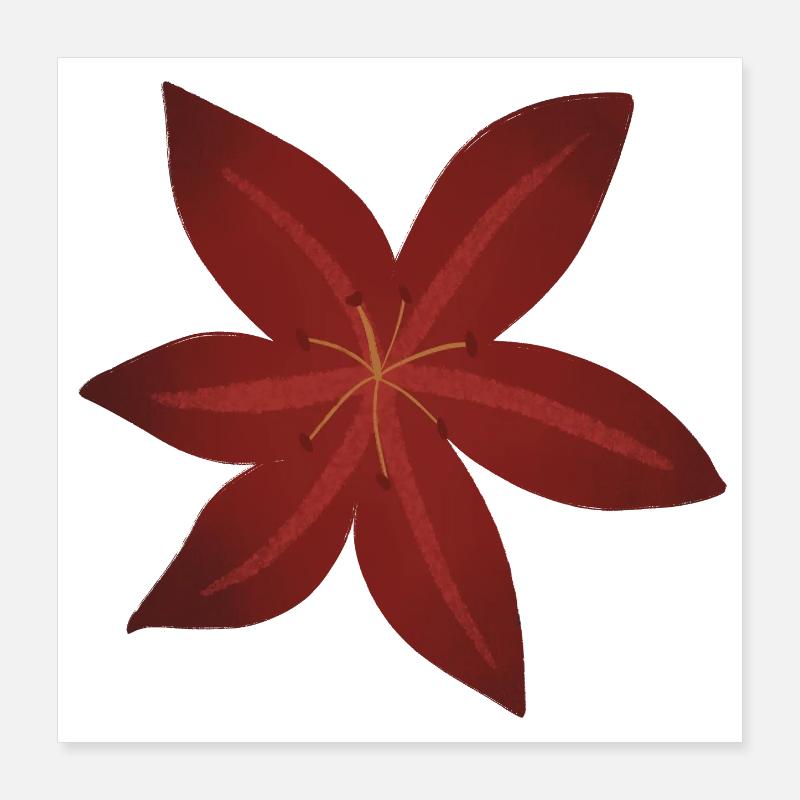 Design élégant de fleur de lys rouge Poster 40 x 40 cm