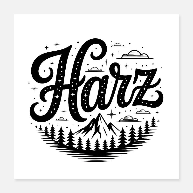 Harz - Hiking Design Poster 16" x 16" (40x40 cm)