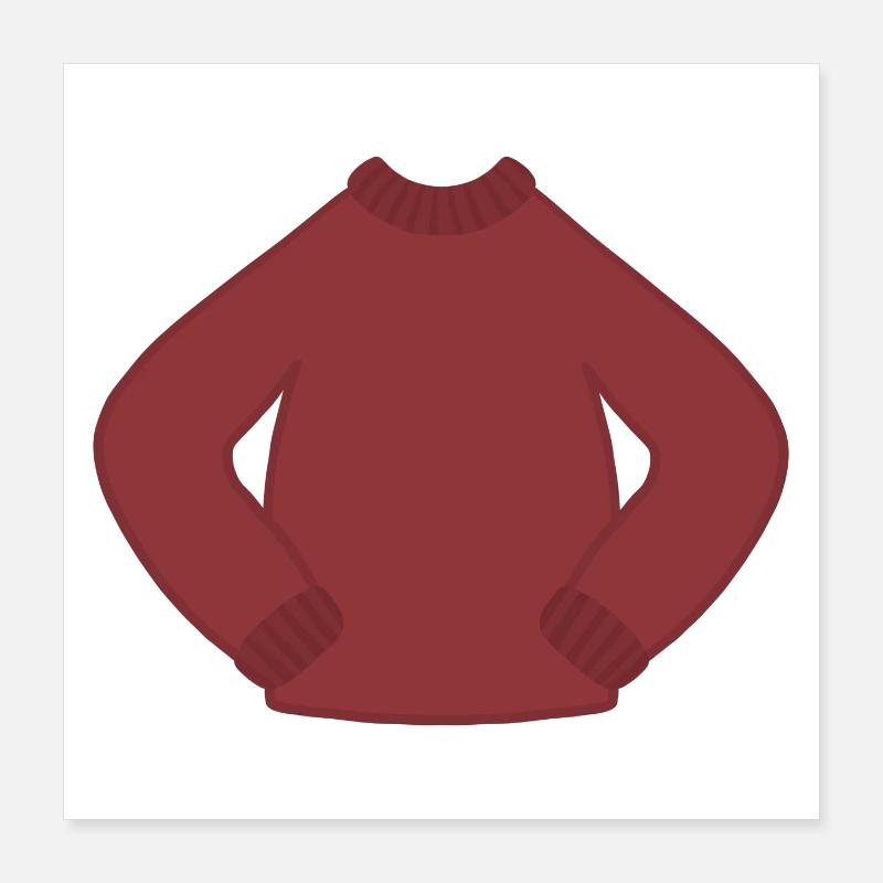 Pull en tricot douillet rouge rouille Poster 40 x 40 cm