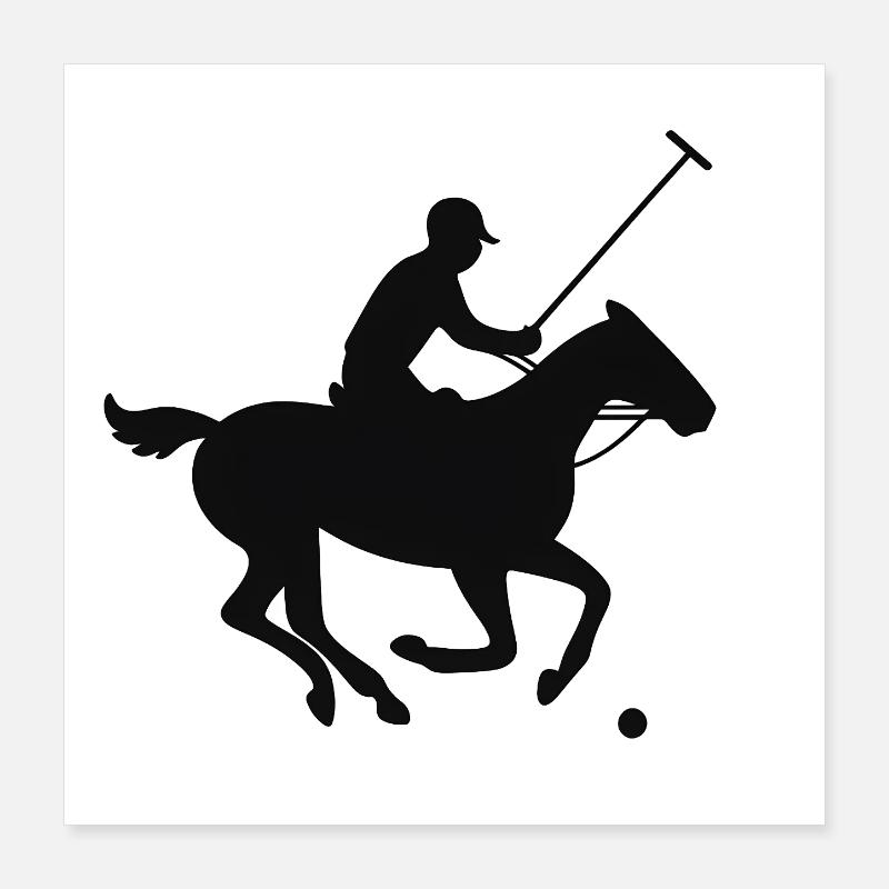 Conception de la silhouette d’un jockey au galop Poster 40 x 40 cm