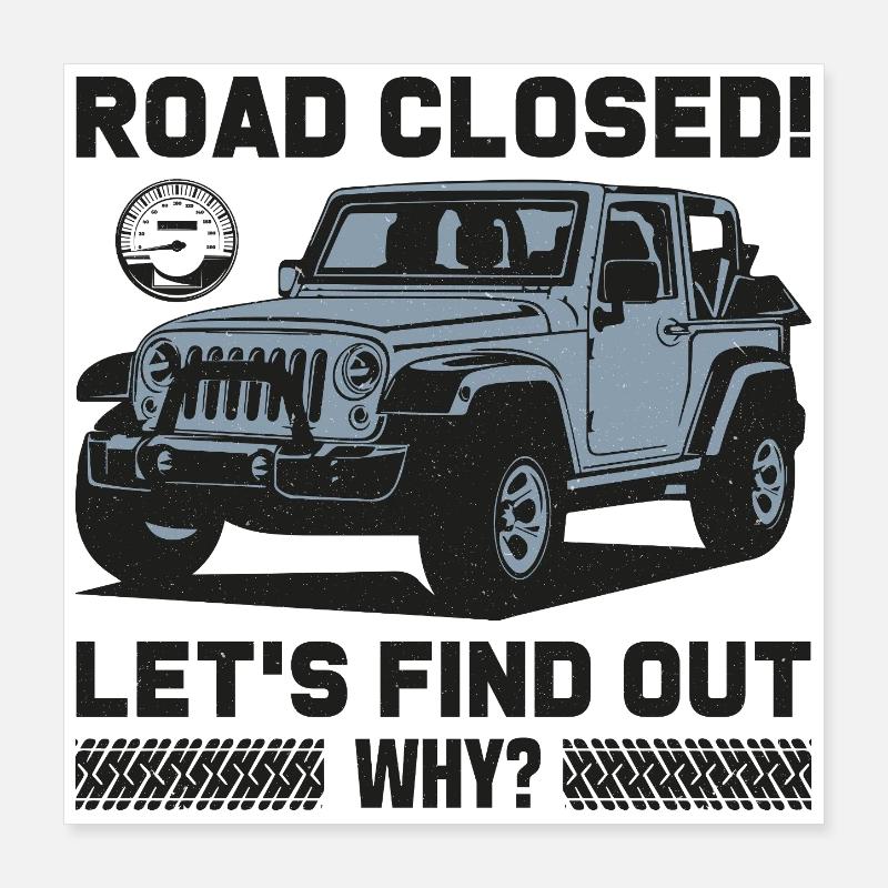 Conception Jeep sur route fermée Poster 40 x 40 cm