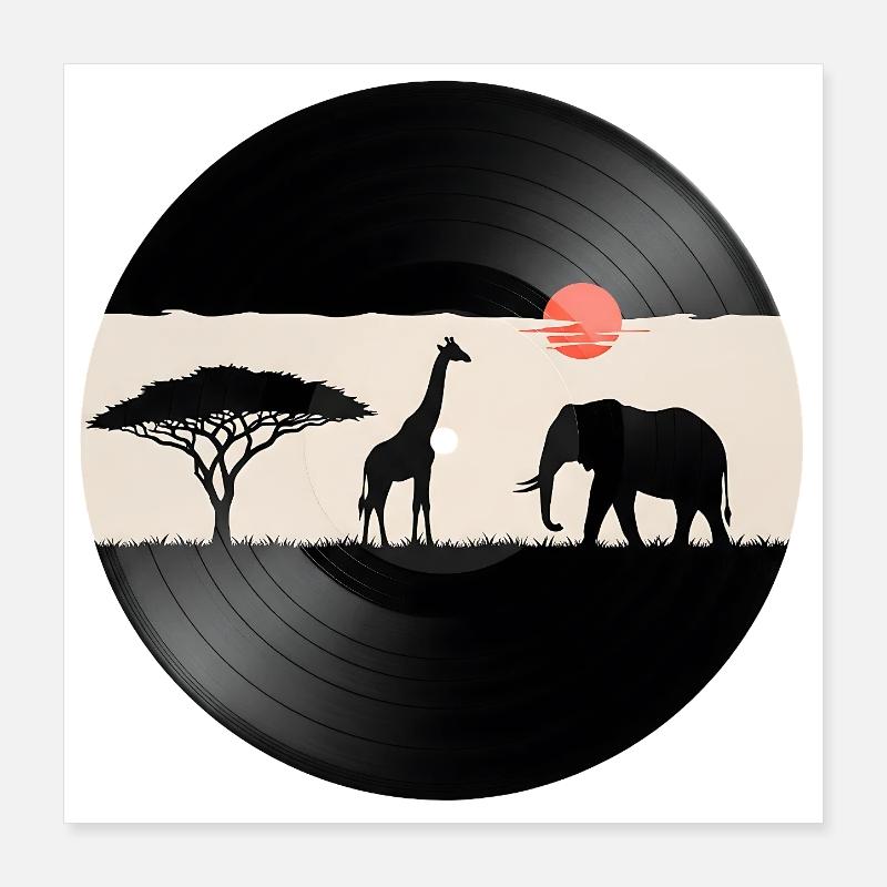 Disque vinyle African Sunset Poster 40 x 40 cm