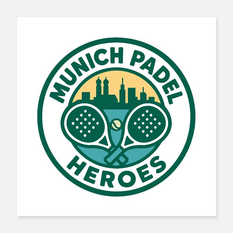 Héros du padel de Munich Poster 40 x 40 cm