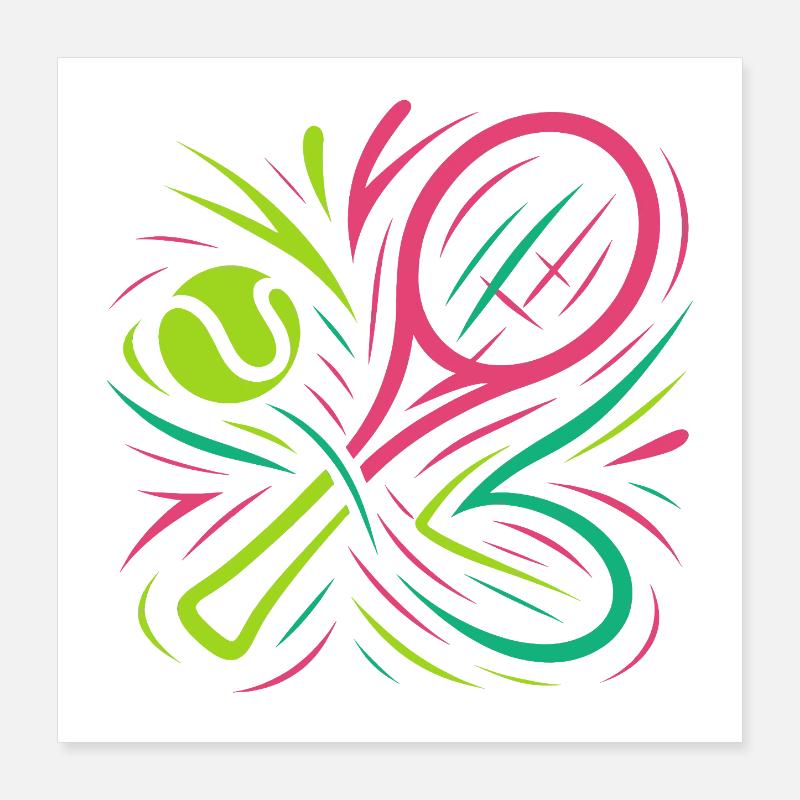 Neon Padel Poster 16" x 16" (40x40 cm)