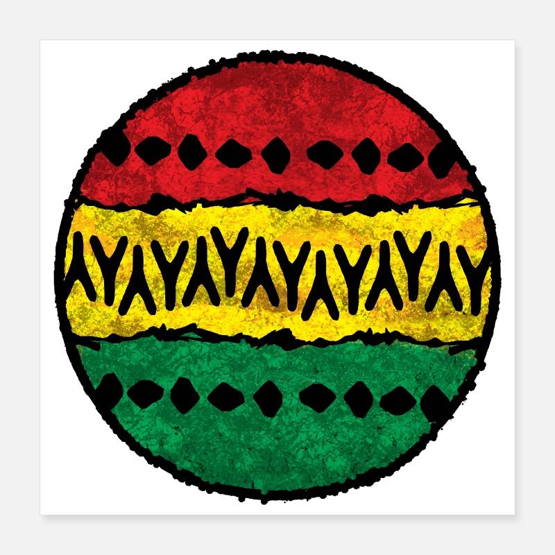 Tissu de coton coloré Afro Design Poster 40 x 40 cm