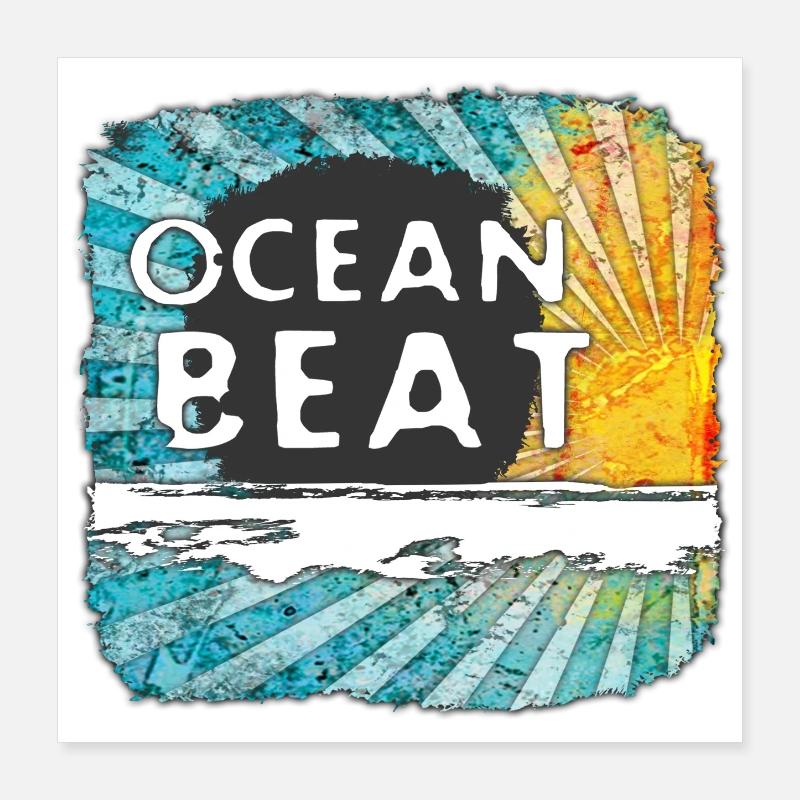 Conception de coucher de soleil océanique Poster 40 x 40 cm