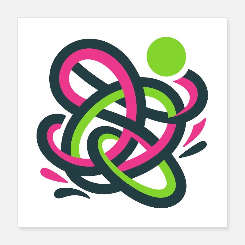 Boule colorée abstraite Poster 40 x 40 cm