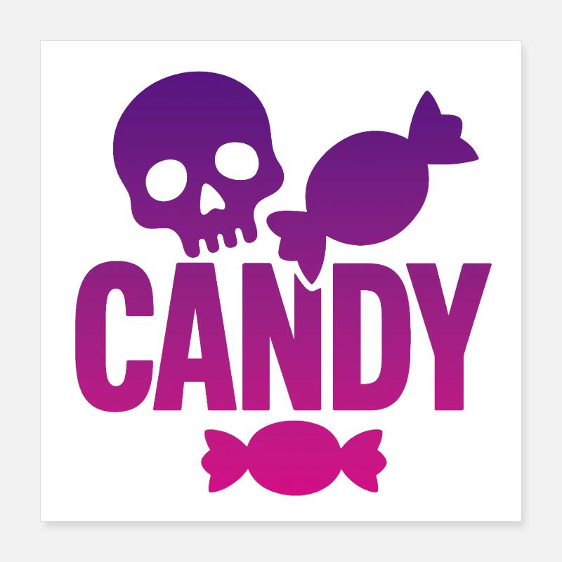 Skeleton and Whimsical Candy Poster 16" x 16" (40x40 cm)
