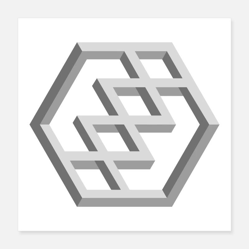 Futuristic Geometry Pattern Poster 16" x 16" (40x40 cm)