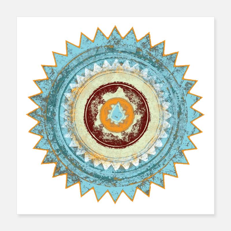 Conception abstraite du mandala zen Poster 40 x 40 cm