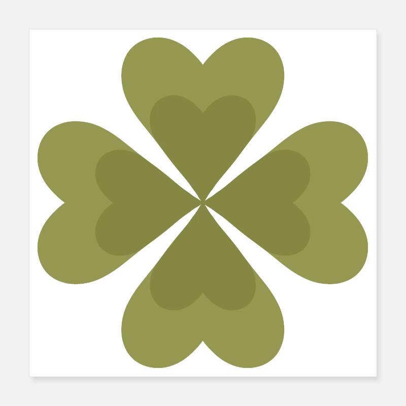 Vierblättriges Kleeblatt-Musterdesign Poster 40x40 cm