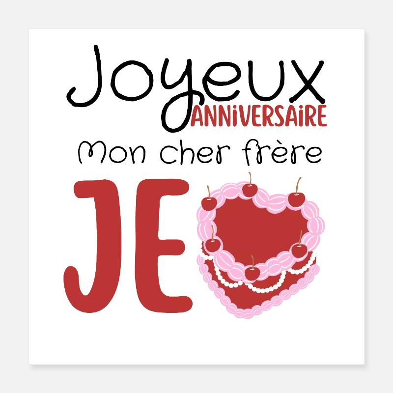 Happy birthday brother Poster 16" x 16" (40x40 cm)