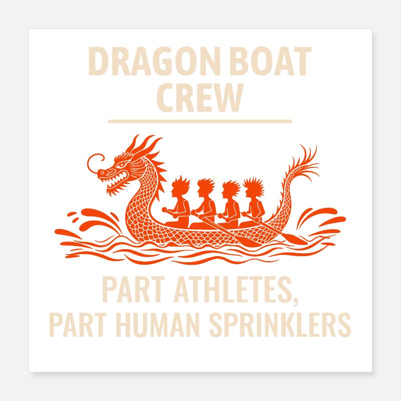 Drachenboot Crew Athleten Sprinkler Poster 40x40 cm