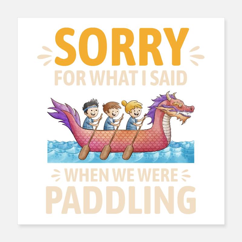 Synchronisiertes Paddelteam Drachenboot Poster 40x40 cm