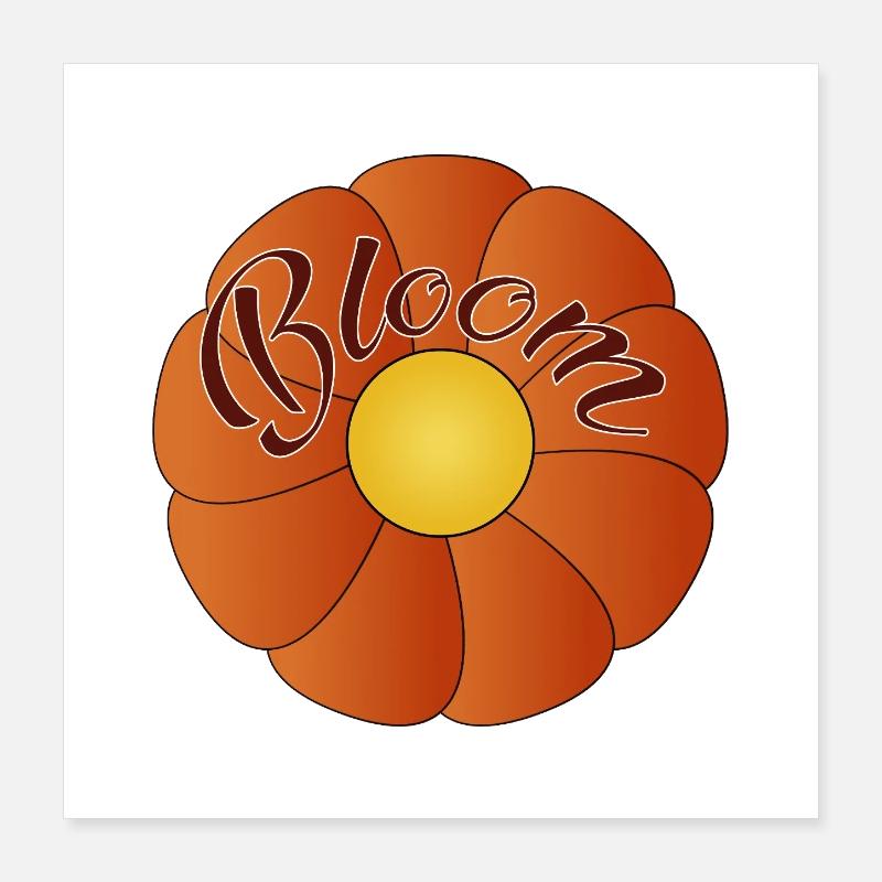 Bloom - conception de fleur simple Poster 40 x 40 cm