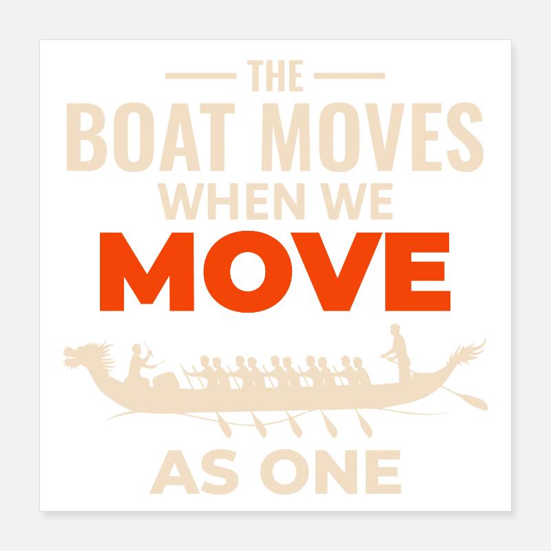 Dragon Boat Unity Design  Poster 16" x 16" (40x40 cm)