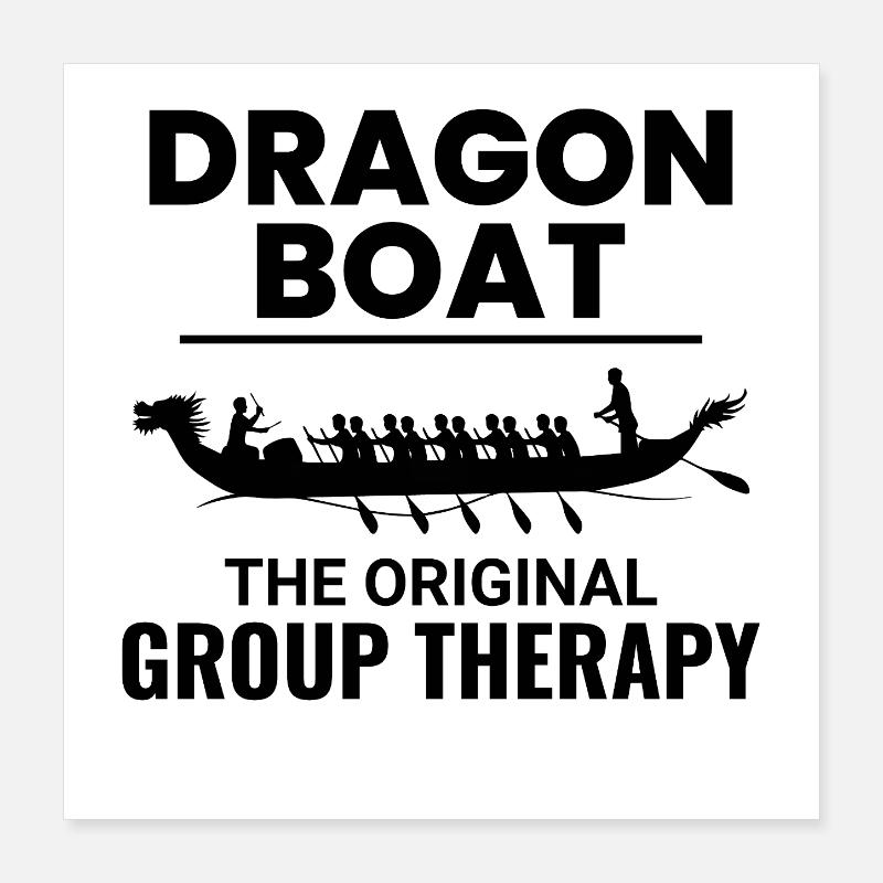 Drachenboot-Rennmannschaft Poster 40x40 cm