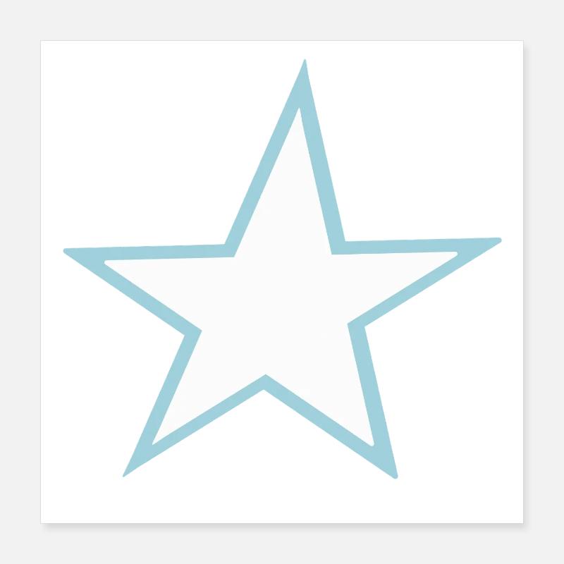 Leuchtender Stern mit blauer Umrandung Poster 40x40 cm