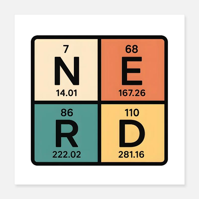 Periodic Table Abstract Art Poster 16" x 16" (40x40 cm)