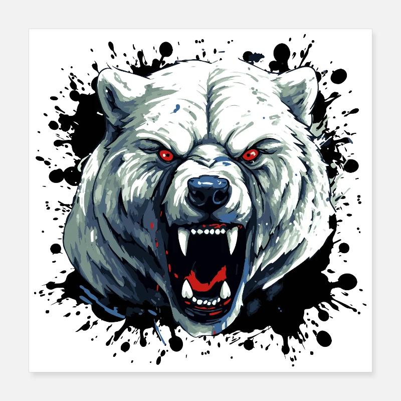 Polar Bär Eisbär Poster 40x40 cm