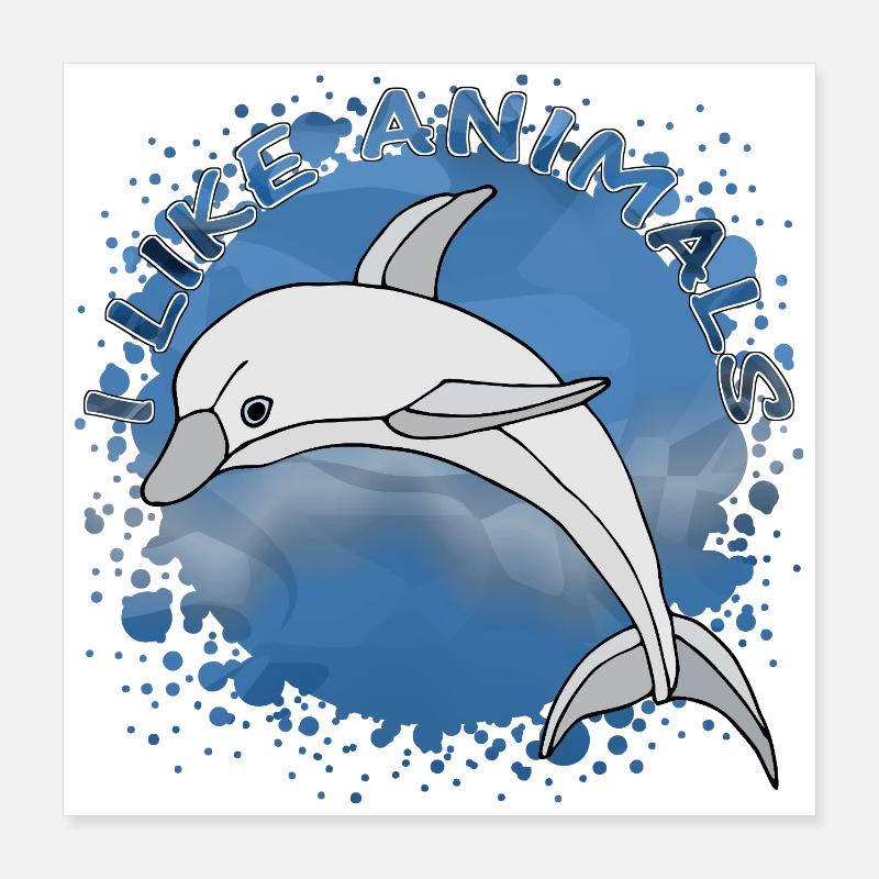 dolphin Poster 16" x 16" (40x40 cm)