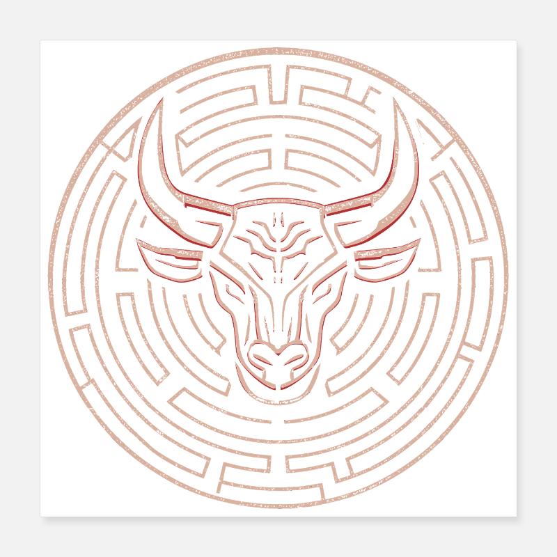 Labyrinth Minotaurus Poster 40x40 cm