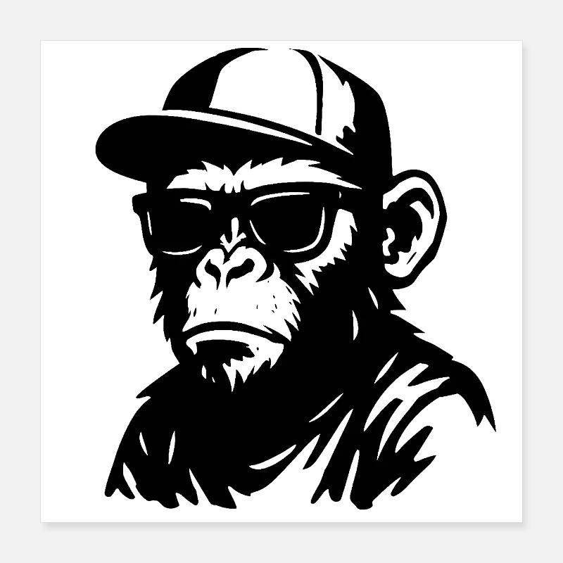 Urban Monkey Graffiti Design Poster 16" x 16" (40x40 cm)