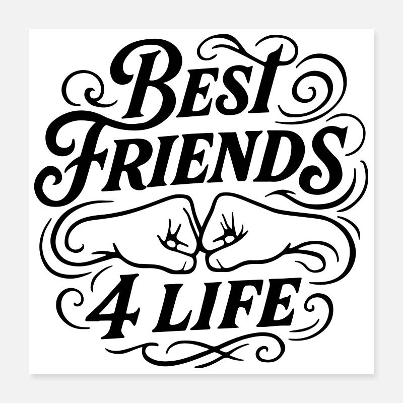 Beste Freunde Faustschlag Poster 40x40 cm