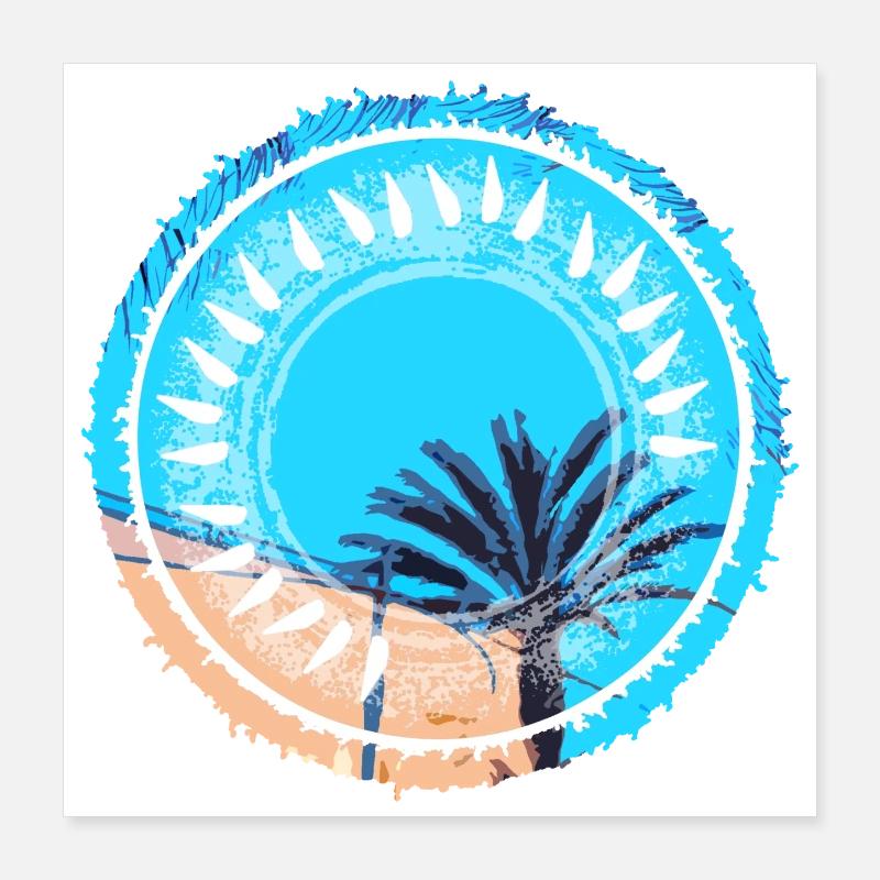 Paysage de plage tropicale Poster 40 x 40 cm