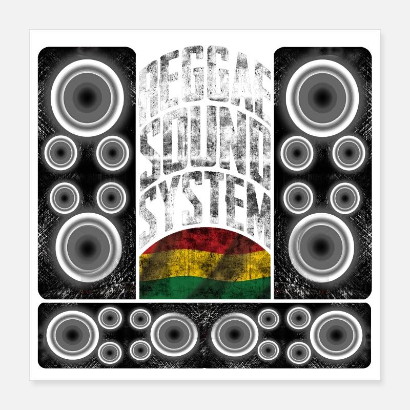 Reggae Sound System Design Poster 40x40 cm