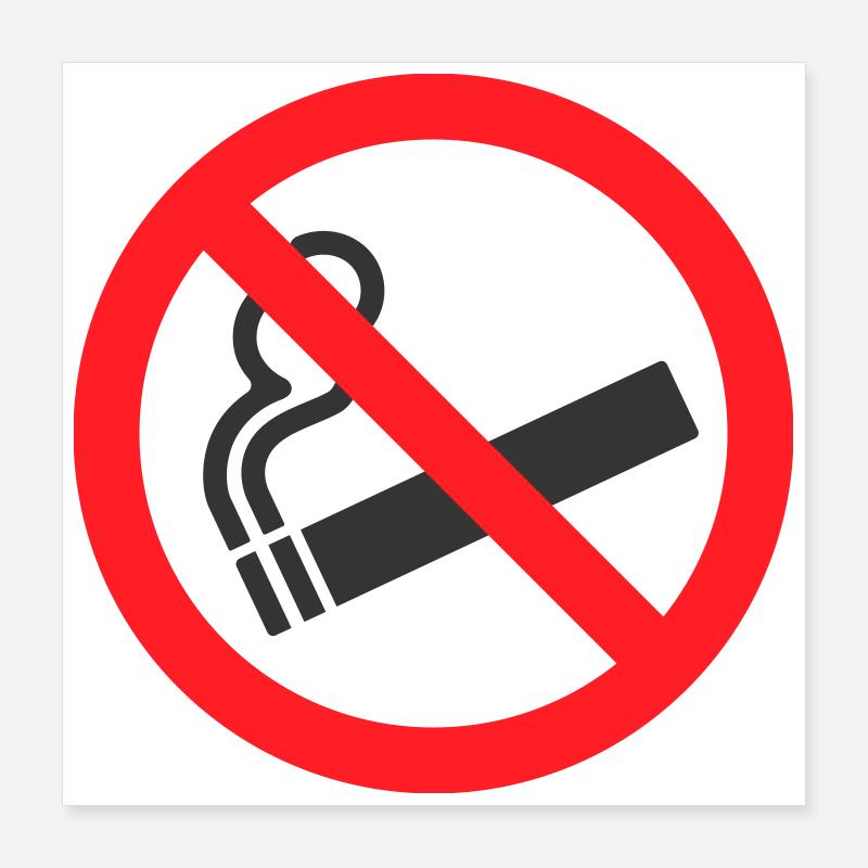 Panneau d’interdiction de fumer Poster 40 x 40 cm