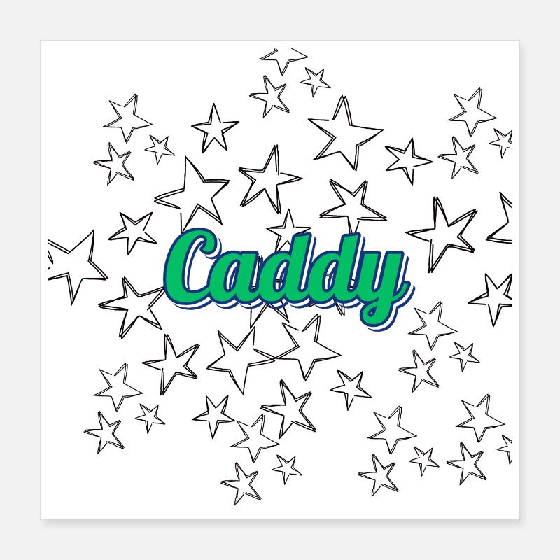 Luminous caddy lettering with stars Poster 16" x 16" (40x40 cm)