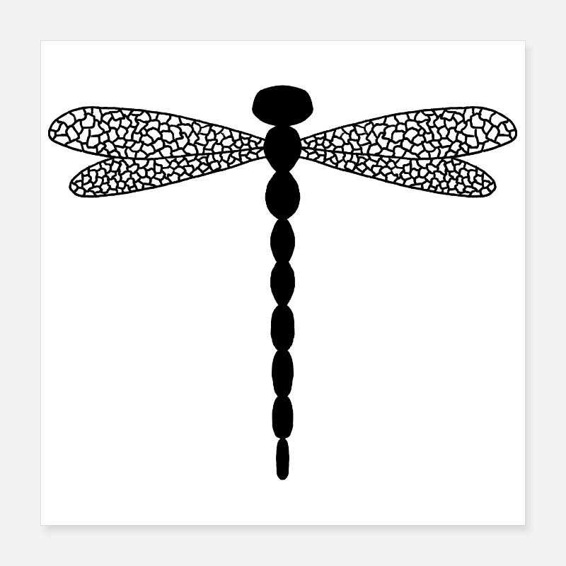 Komplizierte Libelle Poster 40x40 cm