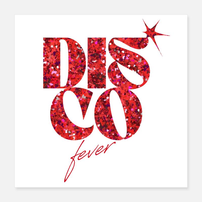 Disco Fever Glitter Love Statement Design Poster 16" x 16" (40x40 cm)