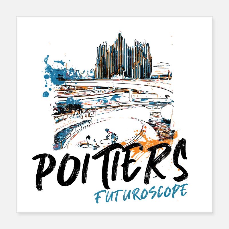 Futurescope, Neon Abstrakte Farben Poster 40x40 cm