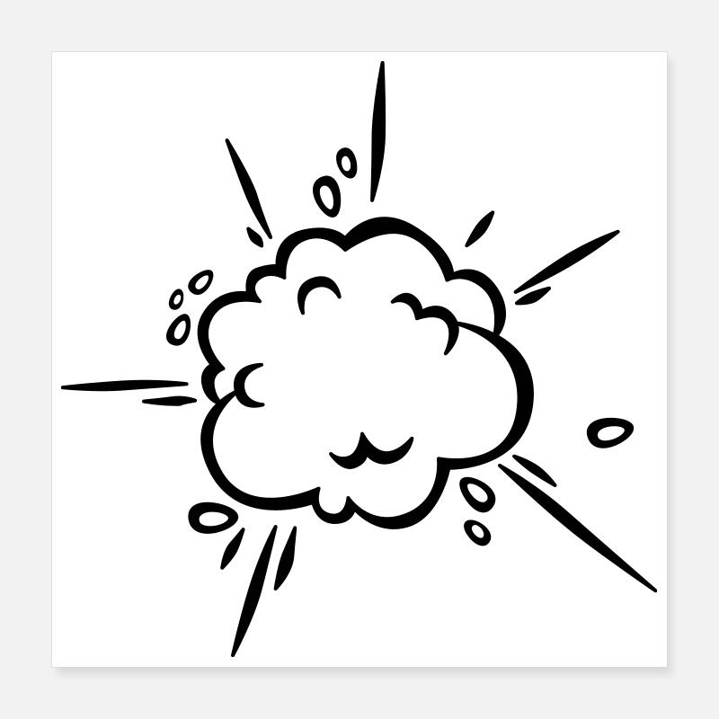 Nuage de poussière de bande dessinée Poster 40 x 40 cm
