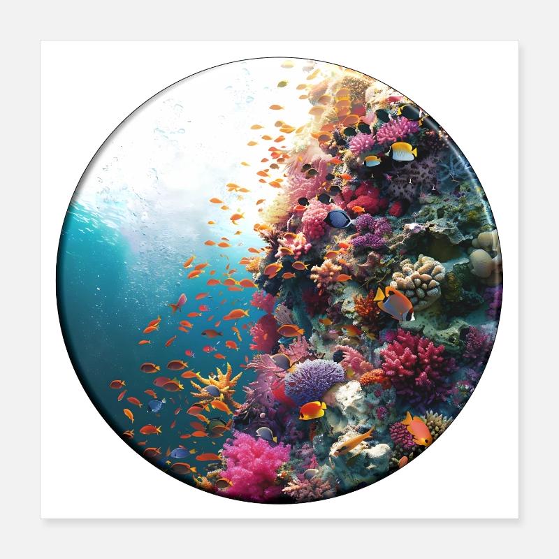 Versatile coral reef underwater design Poster 16" x 16" (40x40 cm)