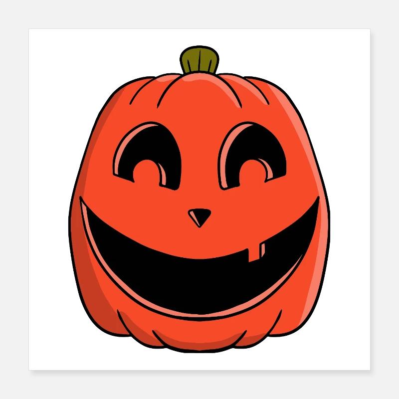 Verspieltes Kürbislächeln Poster 40x40 cm