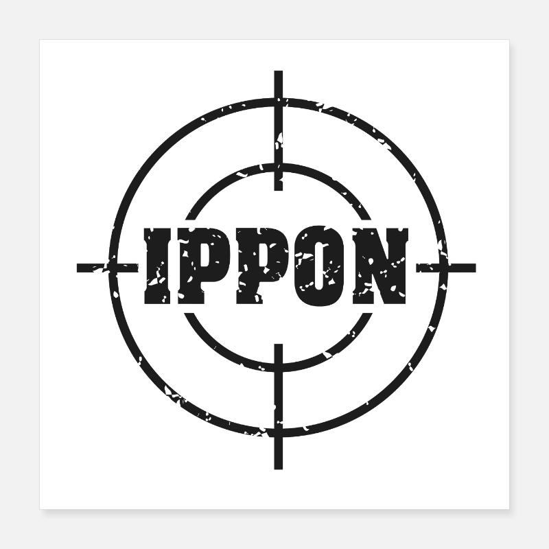 Target_judo_ippon_grunge_karsten_schwarz Poster 40 x 40 cm